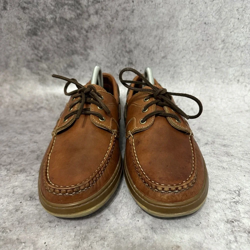 Allen Edmonds Boat Shoe Mens 10 Brown Eastport Leather Casual Loafer 43504